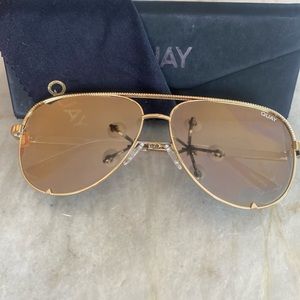 Quay High Key gold polarized sunglasses